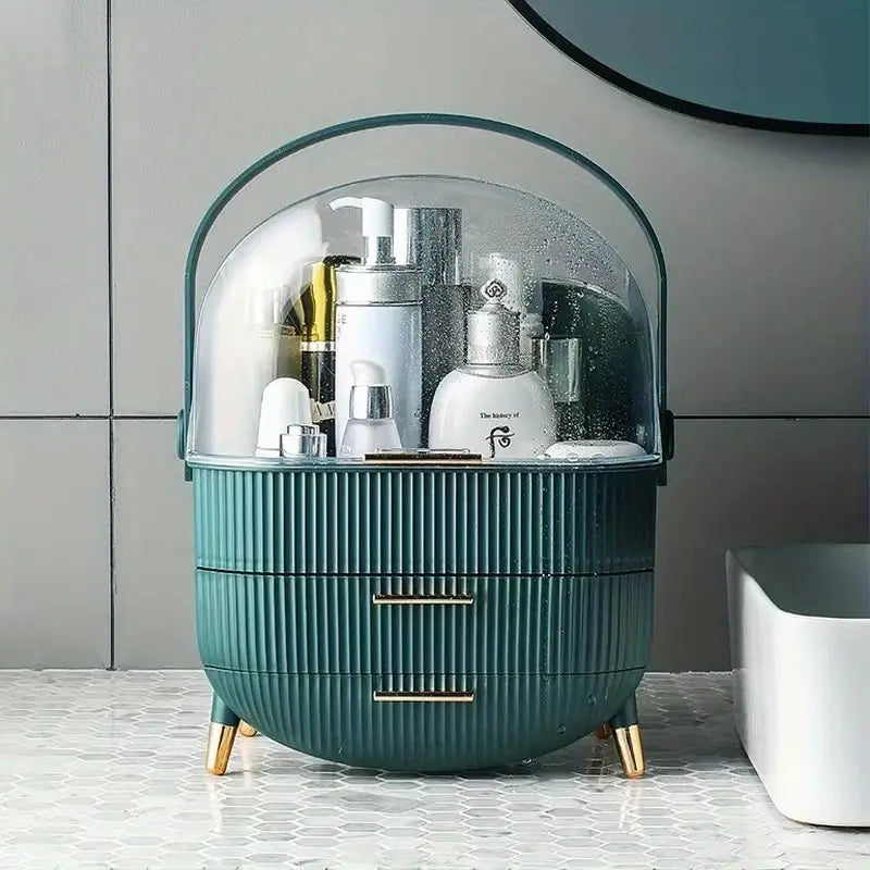 Plastic Makeup Organizer with Dust Proof Storage Box