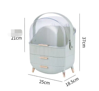 Plastic Makeup Organizer with Dust Proof Storage Box
