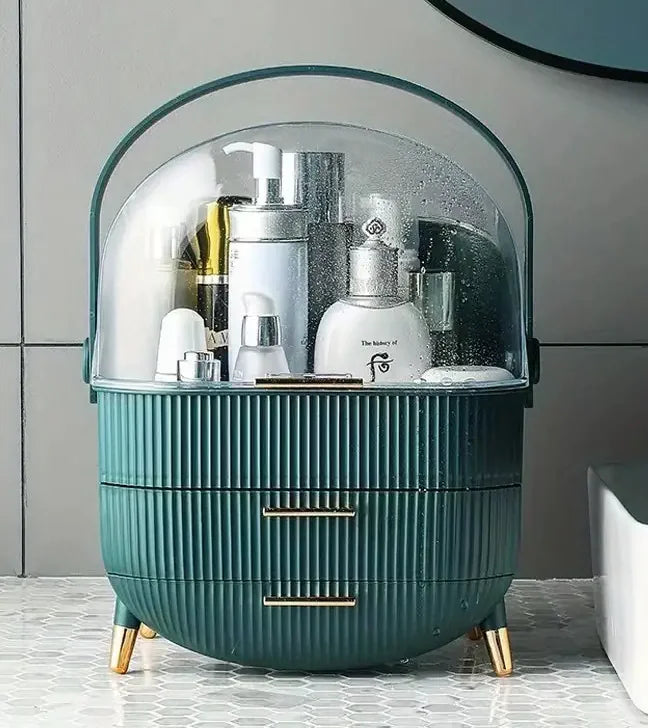 Plastic Makeup Organizer with Dust Proof Storage Box