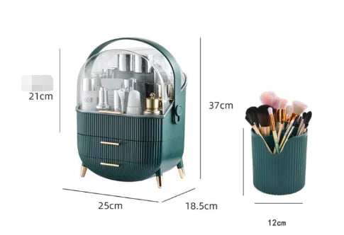 Plastic Makeup Organizer with Dust Proof Storage Box