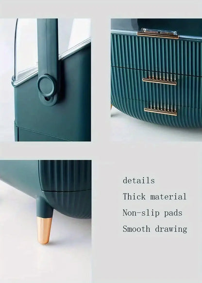 Plastic Makeup Organizer with Dust Proof Storage Box