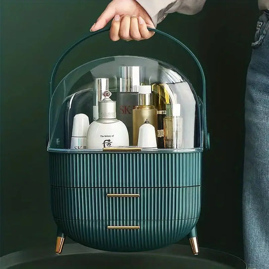 Plastic Makeup Organizer with Dust Proof Storage Box